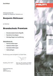 Zertifikat Brandschutz