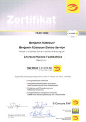 Zertifikat Energieeffizienz Fachbetrieb